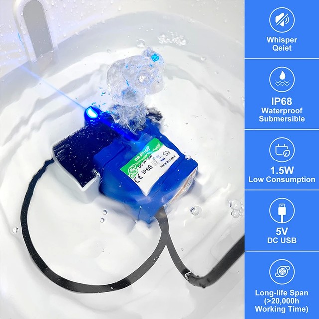 미니 워터 펌프 액세서리용 저소음 펫 DIY 음식 그릇 고양이 급수기 USB 모터 DR-DC160 5V DC