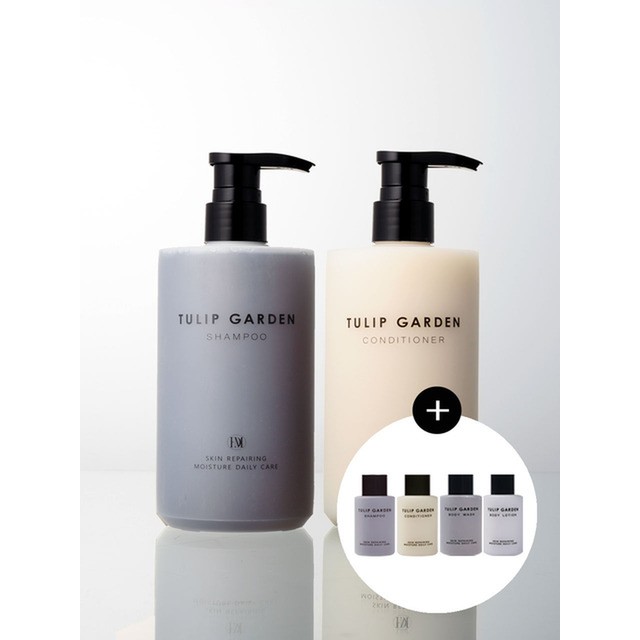 프랜더마 [단독구성] 튤립가든 샴푸&컨디셔너 500ml 세트 + 50ml 트래블키트 4종 헤어케어 샴푸 린스