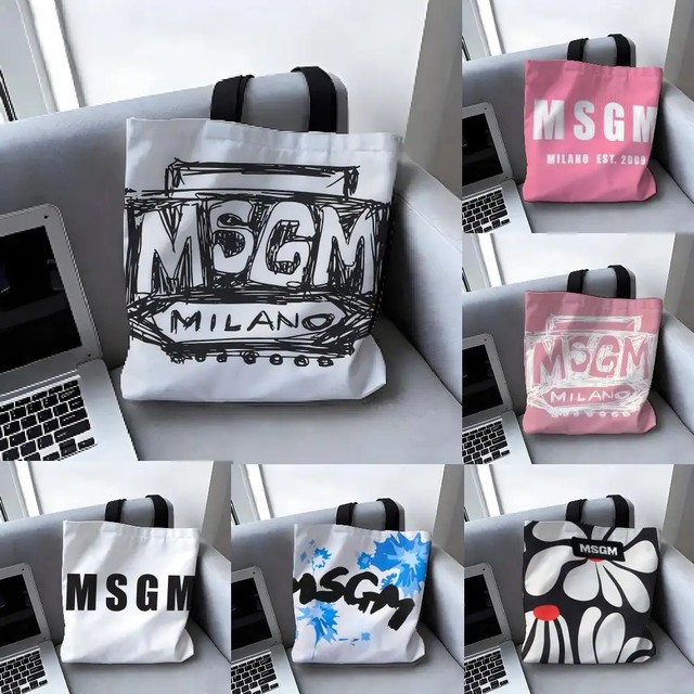 패션 눈길을 끄는 프린트 M-MSGM 보관 가방 여성 학생을위한 대용량 캔버스 가방 토트 엄마 가방