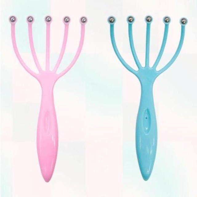 두피케어 미니 지압 마사지기 마사자기 하늘색 핑크