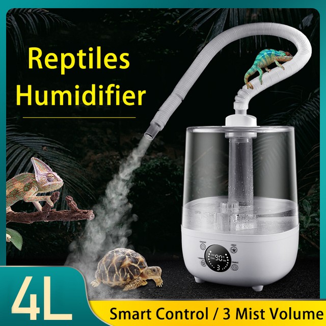 양서류 Herps Evergreen Pet Vivarium Mister 가습기를위한 습도 조절기 및 타이머가있는 4L 파충류 테라리움 가습기 안개