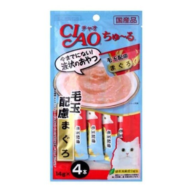 반려 이나바 챠오 츄르 헤어볼 참치 14g 4P X3개 고양이 간식