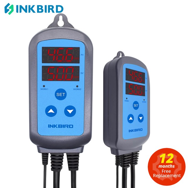 INKBIRD IHC-200 사전 배선된 디지털 Dural Stage 습도 컨트롤러, 가습기 및 팬용 제습 가습 제어