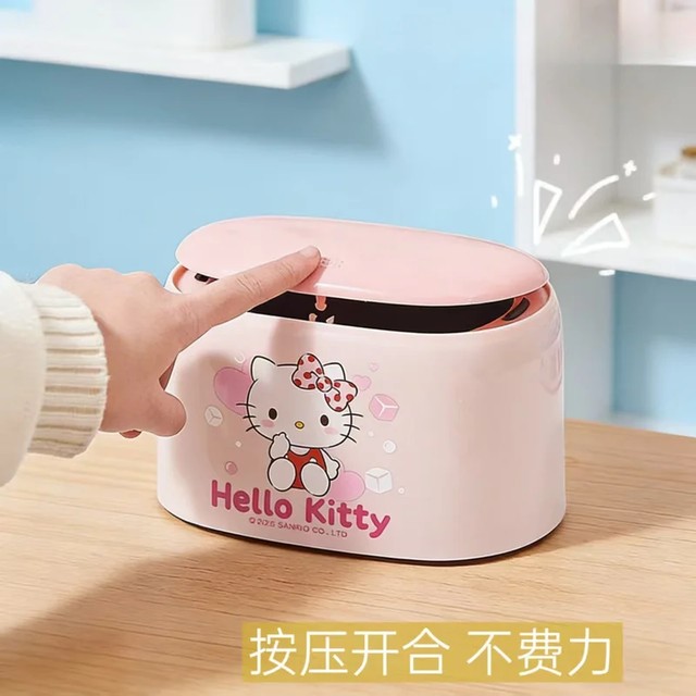 헬로 키티 쓰레기통 귀여운 데스크탑 쓰레기통 책상 화장대 침실 거실 사무실용 쓰레기통