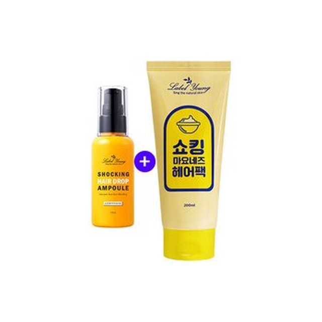 [라벨영] 극손상모 올인원에센스 단백질케어 쇼킹헤어한방울앰플+쇼킹마요네즈헤어팩[이마트몰]
