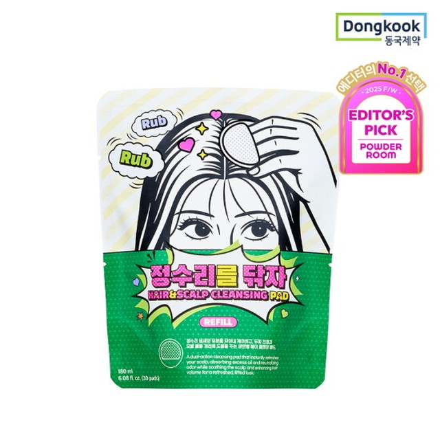 [동국제약] 마데카 정수리를 닦자 패드 180g 리필 30매 노세범 지성두피 두피냄새제거