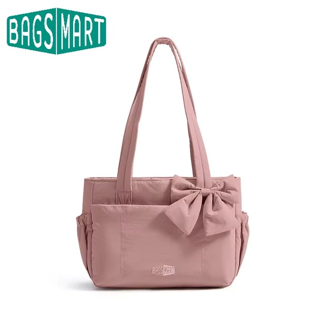 BAGSMART 다용도 여행 토트 백 여성 통근 가방 여러 개의 포켓 메신저 핸드백 대학 학교 숄더백