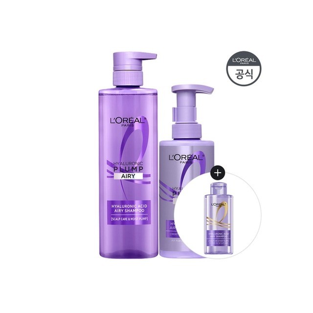 로레알파리 [수분볼륨UP] 로레알파리 히알루론산 두피 샴푸 660ml + 컨디셔닝 헤어팩 440ml HA샴푸미니 80ml 헤어케어 기타헤어케어