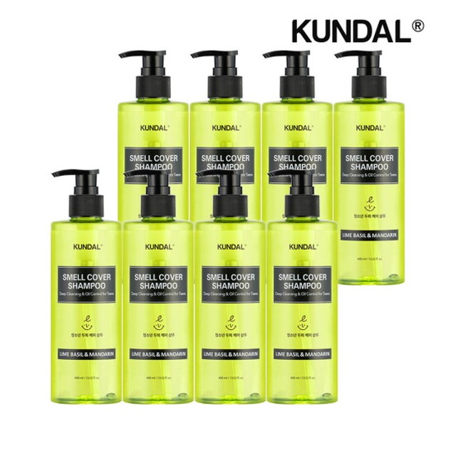 쿤달 올데이 스멜커버 청소년 샴푸 라임바질앤만다린 400ml x8개