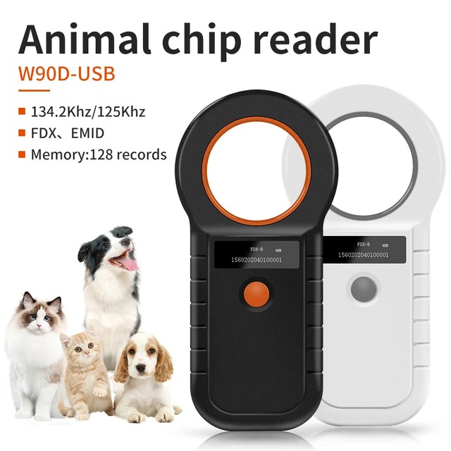 AliExpress Collection 134.2KHz RFID 동물 리더, 15 자리 125KHz 반려동물 ID 스캐너, EMID FDX-B ISO 11784 85 마이크로칩 태그 등록, 소 물고기 개용