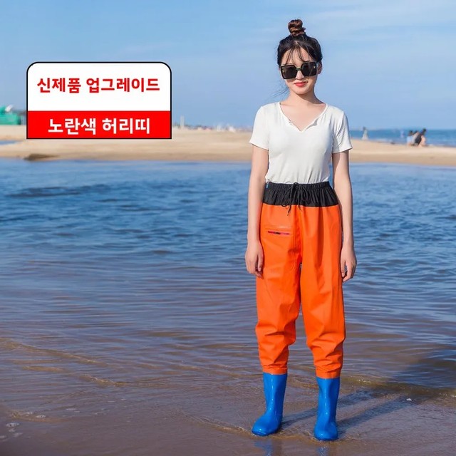 여성용 하프 길이 웨이딩 팬츠 비치 레인 부츠 낚시 장비 어린이용 방수 레인 팬츠 해산물 수확복