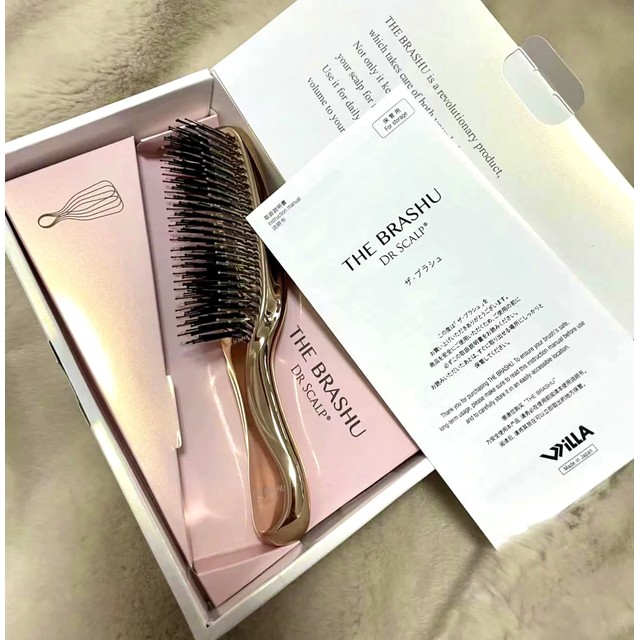 [해외] 일본 프리미엄 헤드 마사지기 두피 브러시 헤어 마사지기 샴푸 브러시 젖은 플라스틱 엉킴 방지 브러시 헤어 청소 빗 로즈 골드