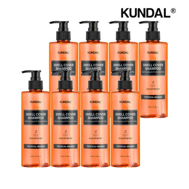 쿤달 올데이 스멜커버 청소년 샴푸 트로피컬 망고 400ml x8개