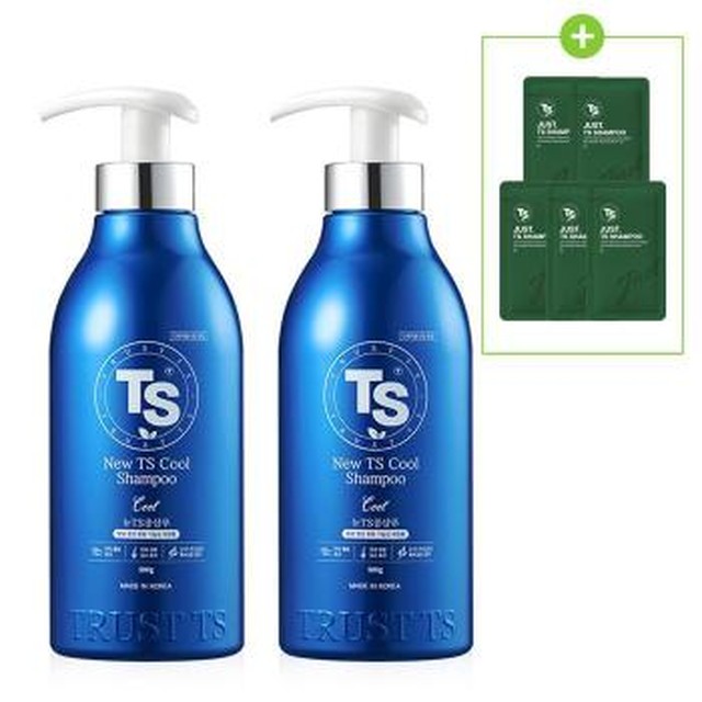 [셀러허브] 뉴TS 쿨샴푸 500g X 2개 + 6g 샴푸 5개 두피쿨링 여름샴푸 탈모완화 (S48038196)[이마트몰] [48038196]