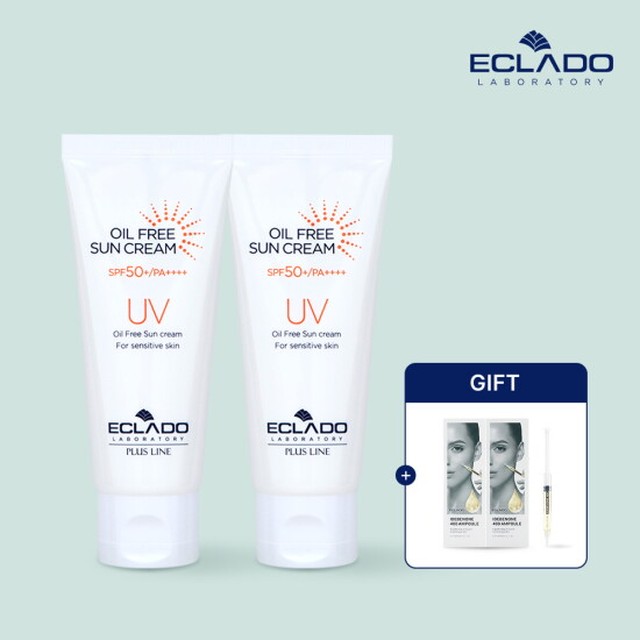 [2개세트] UV 오일프리 선크림70g 2개+이데베논 앰플샷 2개 (정상가 72,000원)