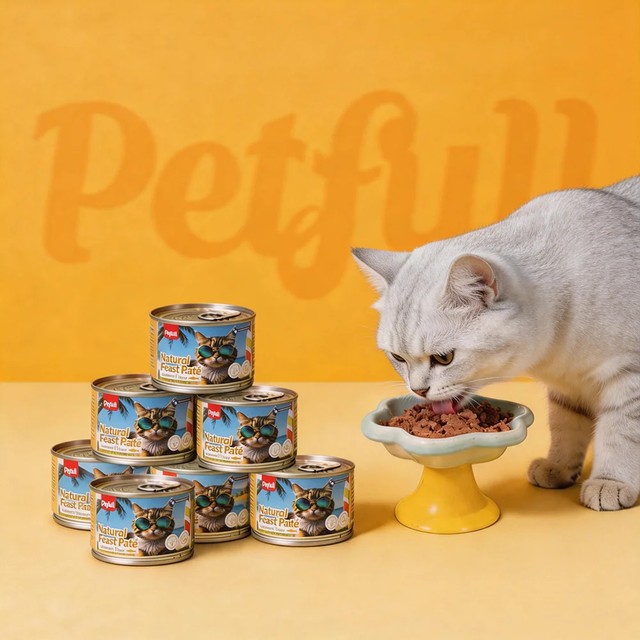 Petfull 펫풀 캣 캔 170g x 24개 - 참치, 소고기, 연어, 닭고기 혼합 (고양이와 강아지 모두 급여 가능)