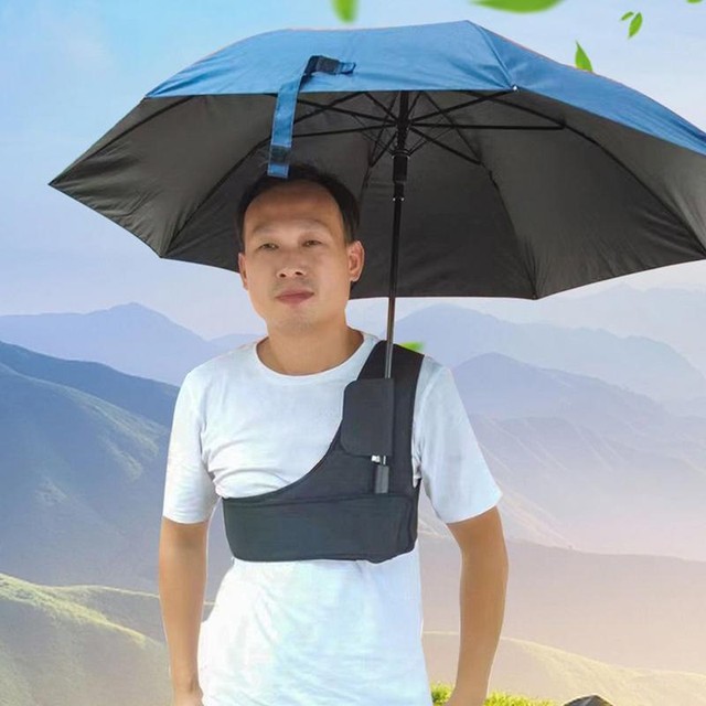 핸즈프리 우산 홀더 지지대 스트랩, 조절 가능한 핸즈프리 햇빛 가리개 우산 홀더 (정원, 공원, 축제용)