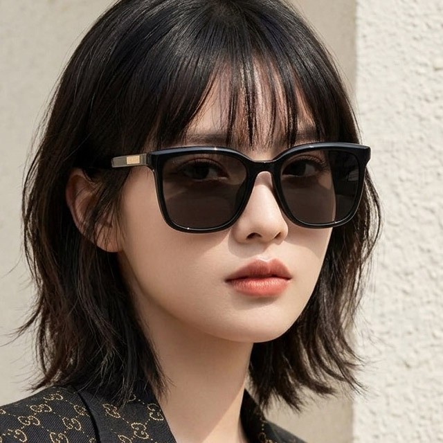 구찌 선글라스 001 명품 패션 블랙 사각 뿔테 남자 여자 아시안핏