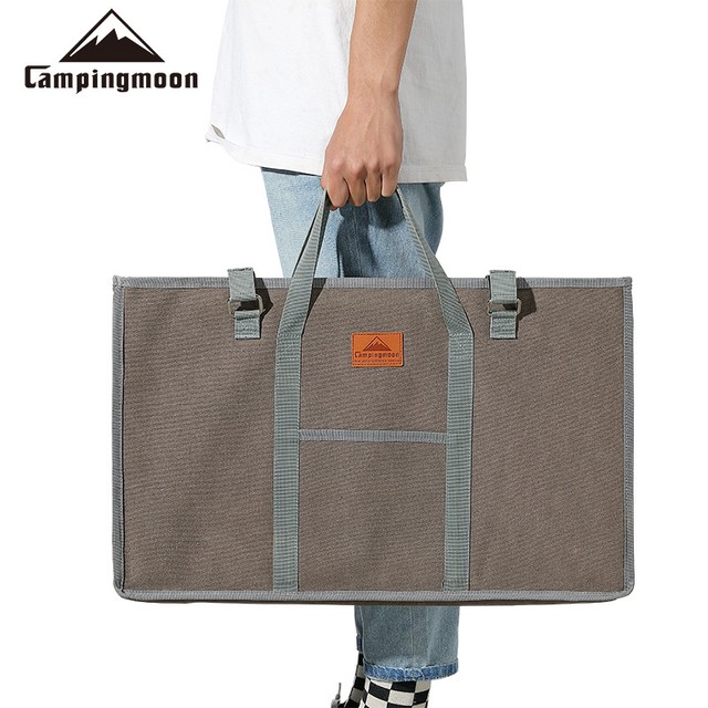CAMPINGMOON 야외 피크닉 테이블 가방 다양한 접이식 테이블 보관 가방에 적합한 손잡이가 있는 소형 스틸 테이블 캔버스 가방