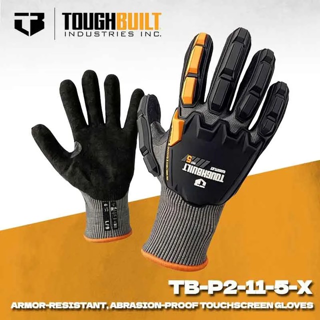 TOUGHBUILT TB?P2?11?5?X 절단 방지 작업 장갑 터치 스크린 호환 니트릴 코팅 내마모 안전 장갑