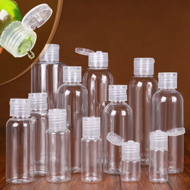 [해외] 50pcs 20ml 30ml 50ml 100ml 플라스틱 짜기 병 플립 캡 애완 동물 로션 샴푸 병 빈 화장품 샘플 컨테이너 여행