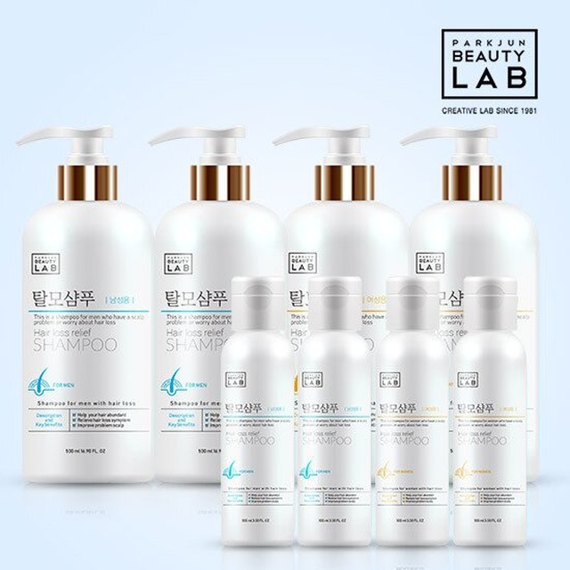 [박준뷰티랩] 여 남성용 탈모샴푸 4종 세트(500ml*2+100ml*2)