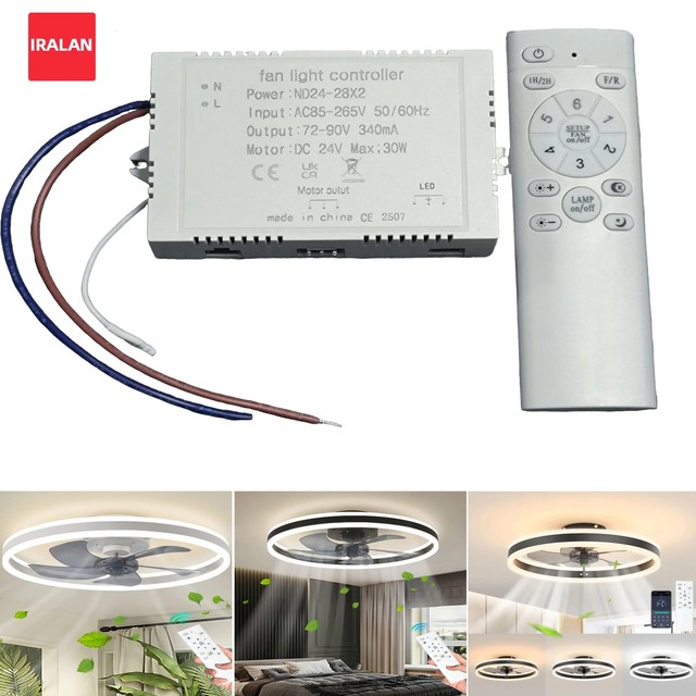 Led 천장 팬 조명 용 IRALAN 드라이버 교체 가능한 액세서리 조명 변압기 지능형 디밍 가능 LED 팬 라이트 드라이버