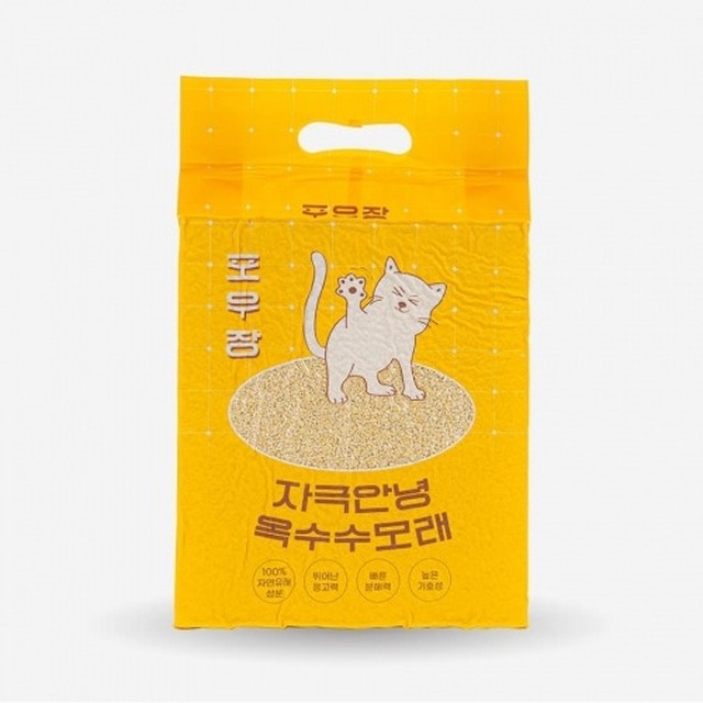 핏펫 포우장 자극안녕 옥수수모래 2.8kg(7L) 부드러운 입자 친환경 고양이 모래 - 1개