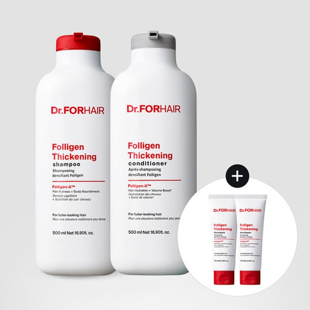 [닥터포헤어] 저자극 볼륨강화 탈모샴푸 폴리젠 씨크닝 샴푸 500ml+컨디셔너 500ml(+샴푸 70mlx2 증정)
