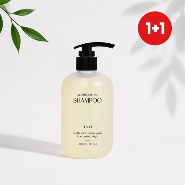 [유통기한 27년7월] 시어스 머쉬룸 두피 케어 비건 EM 샴푸 300ml 1+1 (정가 75,600 원)