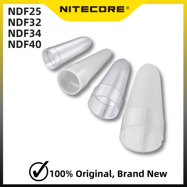 NITECORE NDF25 NDF32 NDF34 NDF40mm 반투명 흰색 디퓨저 콘 교통 지팡이 팁 Lanterna 램프 손전등 액세서리