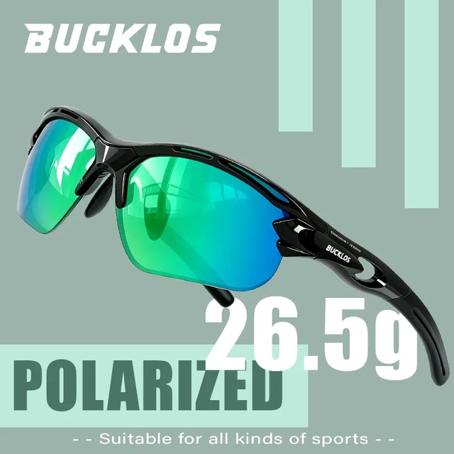 BUCKLOS 자전거 편광 선글라스 HD UV400 보호 초경량 안경 안티 UV 컴포트 유니섹스 스포츠 고글 로드 MTB 안경