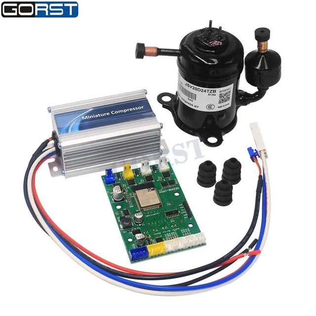 JSV20D24TZB DC 24V 차량용 냉장 에어 컴프레서 냉장고 냉동고 해양용 태양광 특수 드라이버 마이크로 컴프레서 R134a용