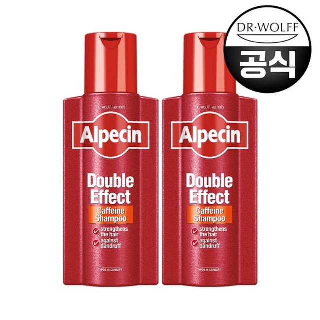 알페신 더블이펙트 카페인 샴푸 (지성용) 375ml X 2