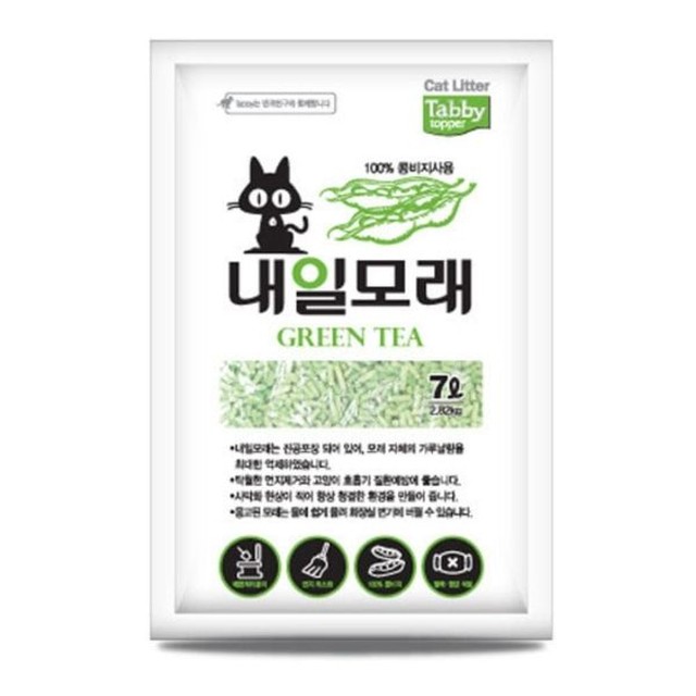 고양이 내일 두부 모래 7LX6개 콩비지 녹차