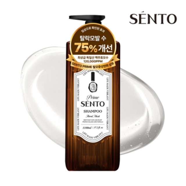 [SENTO] 프라임 12만PPM 맥주효모 탈모완화 단백질 두피케어 볼륨샴푸 플로럴머스크향 1100ml 1개[이마트몰]
