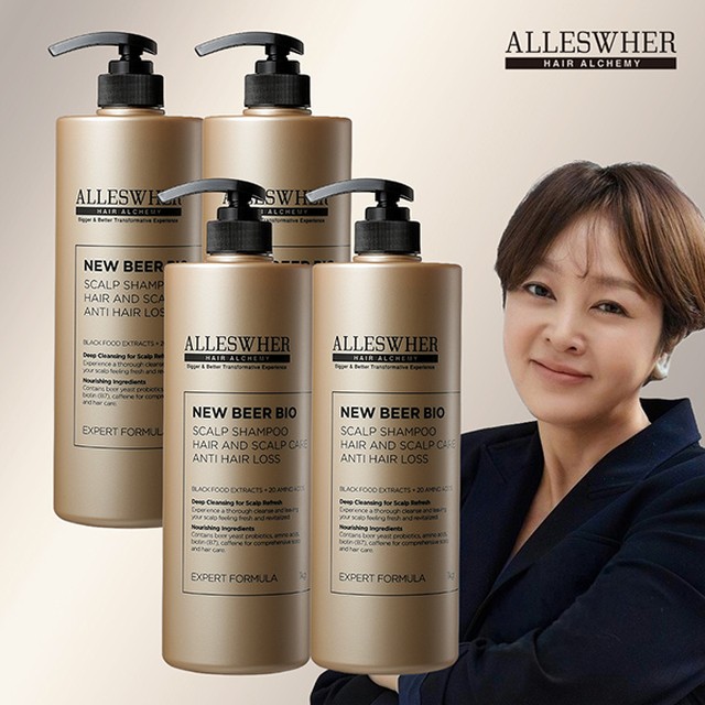 뉴( ) 알레스버 비어 바이오 스칼프 샴푸 대용량(1kg) 4통