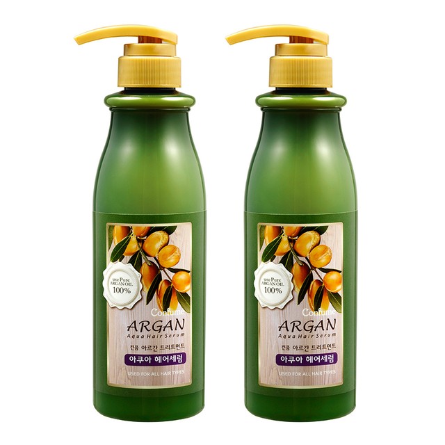 과일나라 컨퓸 아르간 아쿠아 헤어세럼 500ml 2개 영양 공급 손상 모발 케어