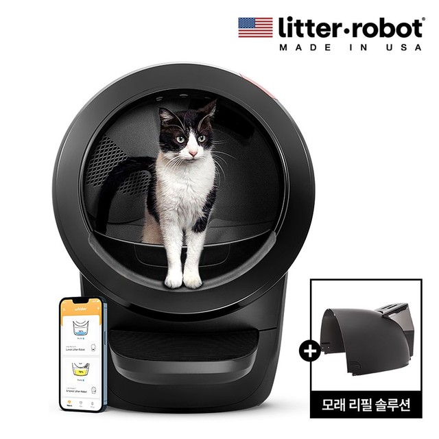 리터로봇 고양이 자동 화장실 + 리터호퍼 + 라이너백 25봉