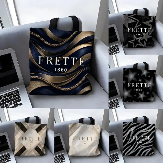 여성 패션 라이프 미니멀리즘 FRETTE-F 수납 가방 캔버스 토트백 대형 여성 디자이너 핸드백 식료품 쇼핑백