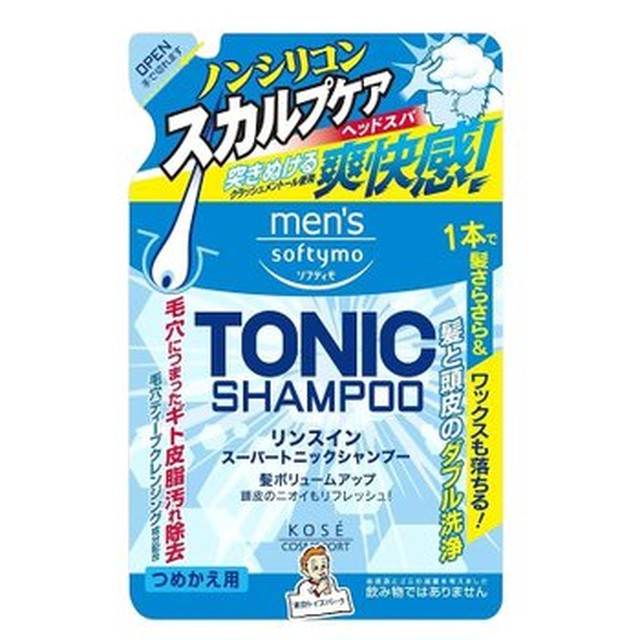 [기타] 소프티모 코세이 남성 린스 인 슈퍼 토닉 샴푸 철자 400ml 스티커 포함