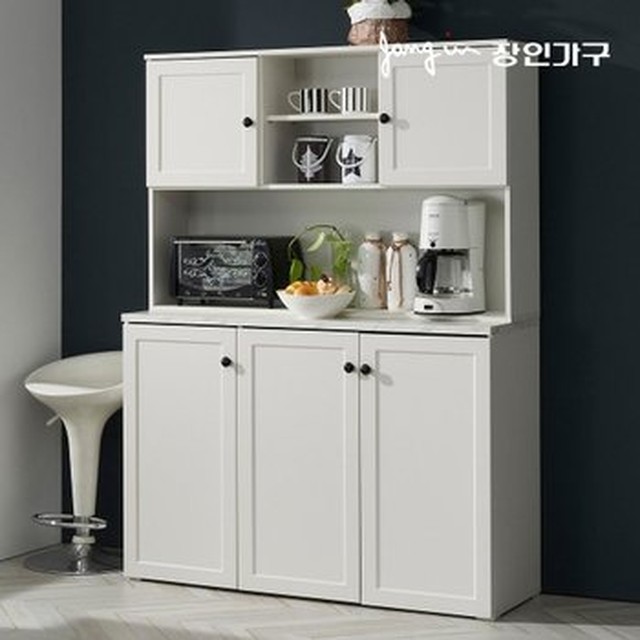 장인가구 비밀 셀리 화이트 1200 주방수납장 상부장세트
