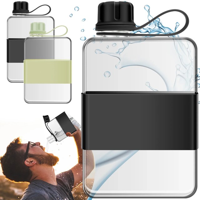 500ML 물병 플랫 슬림 드링킹 병 휴대용 여행용 핸드헬드 물컵 야외 캠핑 등산 스포츠 물병