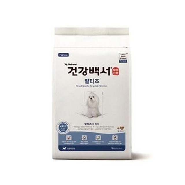 뉴트리나 건강백서 말티즈 6kg 으 강아지사료 눈물