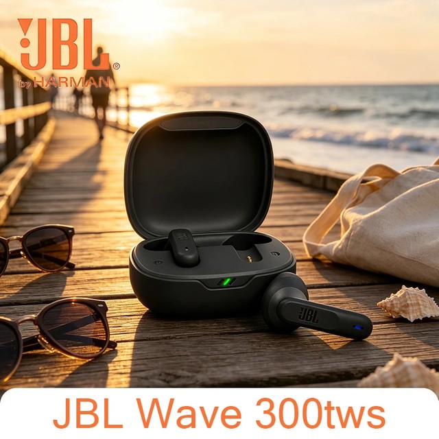JBL Wave300TWS 하프 인이어 블루투스 이어폰 안정적인 연결 러닝 스포츠 방수 HD 통화 무선 이어폰