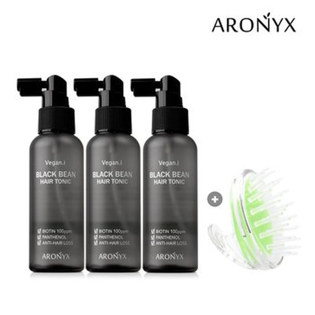 [아로닉스] 아로닉스 비건아이 블랙빈 헤어토닉 100mlx3개+두피마사지기[이마트몰]