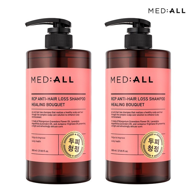 메디올 두피 탈모 비듬 완화 약산성 샴푸 800ml 힐링부케향 x2개