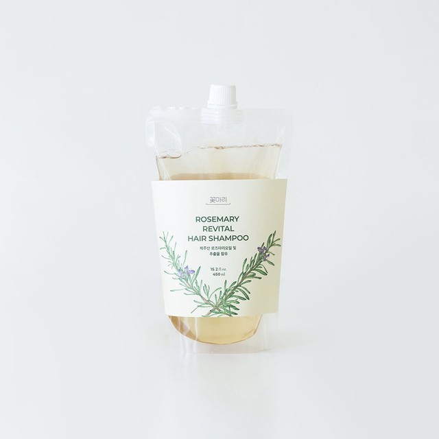 꽃마리 꽃마리 로즈마리 리바이탈 비건 헤어샴푸 리필 450ml 저자극 약산성 – 로즈마리 리바이탈 샴푸 리필 450ml