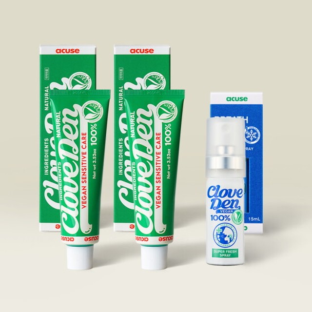비건 치약 센서티브 100g x 2개 + 구강 스프레이 15ml 민감성 시린이케어 더블 세트