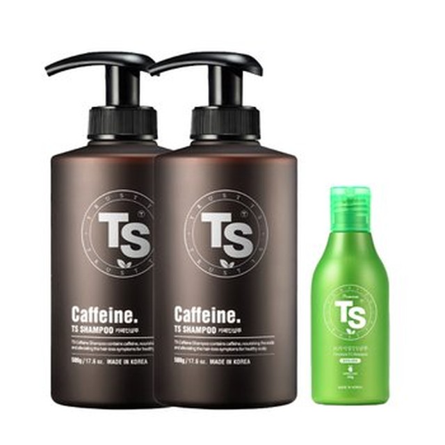 [TS트릴리온] TS 카페인 샴푸 500g 2개 + 프리미엄 TS 샴푸 100g 1개[이마트몰]